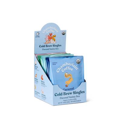 Organic Flavored Variety Cold Brew Singles Product Shot Diagonal