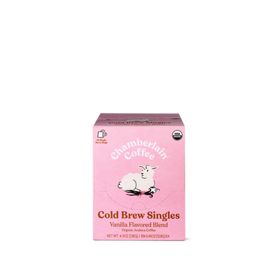 Organic Vanilla Cold Brew Coffee Singles  Product Shot Front
