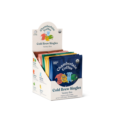 Organic Variety Cold Brew Singles 10 bags Product Shot Diagonal